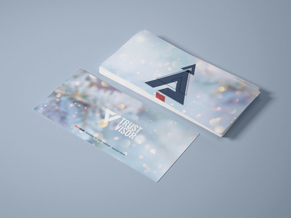 Weihnachtskarten im Corporate Design von TrustVisor
