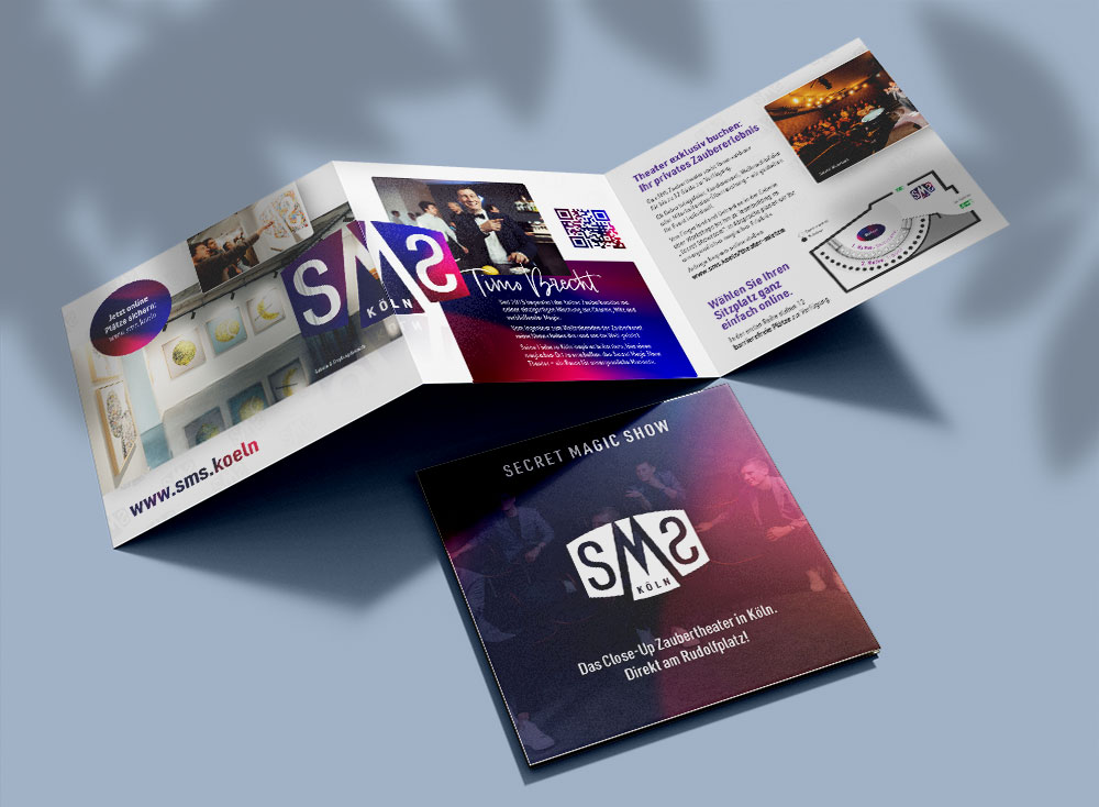 Flyer im Corporate Design des SMS Zaubertheaters